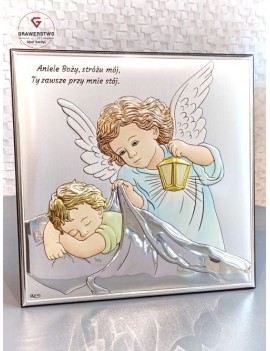Srebrny obrazek Aniołek z...
