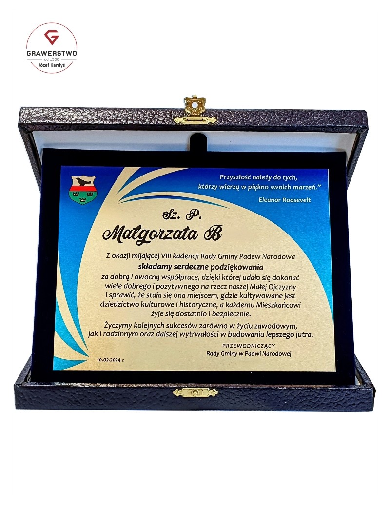 Podziękowanie dla radnego.