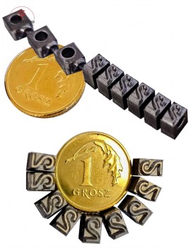 Czcionki z otworem przelotowym.