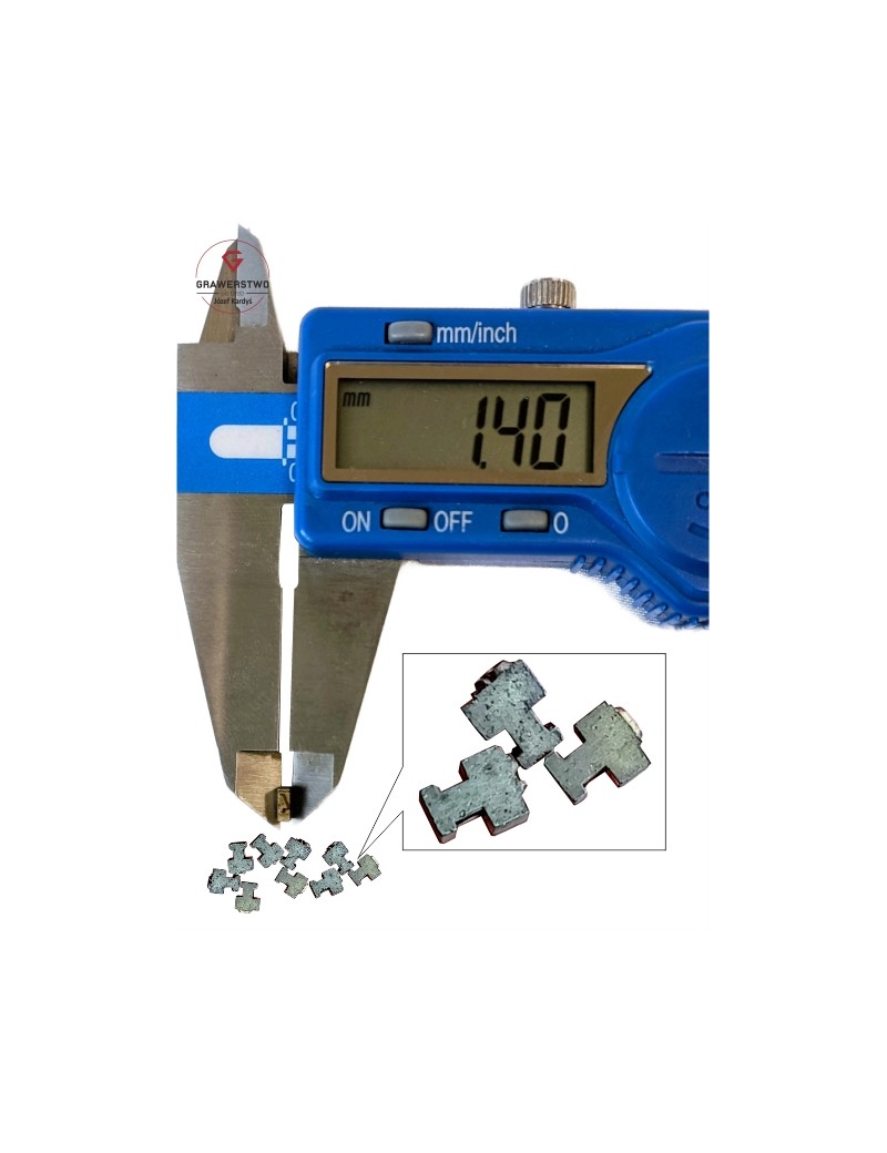 Czcionka znakująca z kanalikiem.