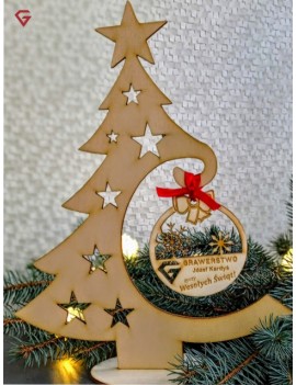 Choinka + bombka z logo...